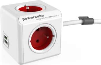 Allocacoc PowerCube Extended USB Rood 1
