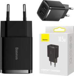 Baseus Compact Quick Charger, 2x USB
