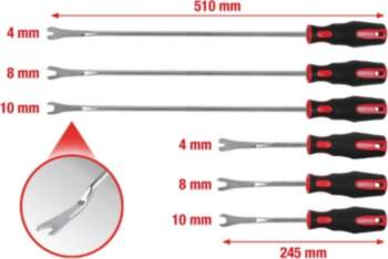 KS TOOLS Clip removal set, 6