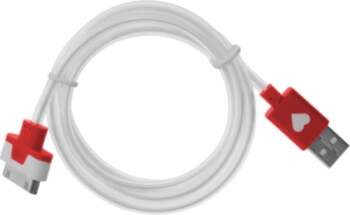 CABLE USB LUMINOUS iPh.4 red