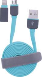 USB CABLE FLAT microUSB blue+ad iPh