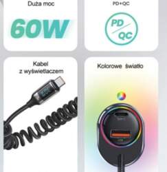 USAMS Ład. sam. C37 1xUSB+1xUSB-C 60W