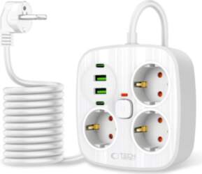 TECH-PROTECT PCS3X4 power strip, 3 sockets