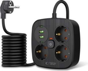 TECH-PROTECT PCS3X4 power strip, 3 sockets