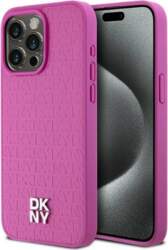 DKNY Leather Monogram Pattern Metal Logo