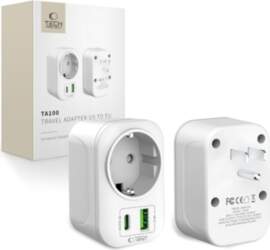 TECH-PROTECT TA100 US Adapter - White