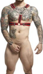 Josta-harness Mob DNGEON Red ar ķēdēm