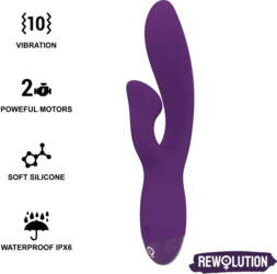 Rabbit vibrators Rewolution elastīgs — violets