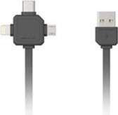 Allocacoc 3in1 USB kabelis (MicroUSB/iPhone Lightning/USB-C)