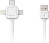 Allocacoc 3in1 USB kabelis (MicroUSB/iPhone Lightning/USB-C)